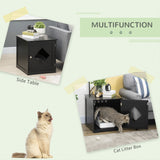easycomfort easycomfort lettiera per gatti con porta magnetica e piano dappoggio in mdf e truciolato 48 5x53x51 5 cm nera