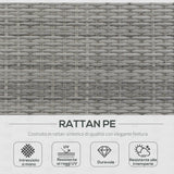 easycomfort easycomfort lettino prendisole sdraio da giardino 2 posti in rattan pe struttura in acciaio con braccioli e cuscini imbottiti 158x134x70cm grigio