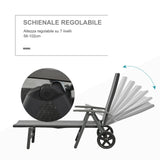 easycomfort easycomfort lettino sdraio prendisole in pe rattan e alluminio con ruote nero ean 8055776914282