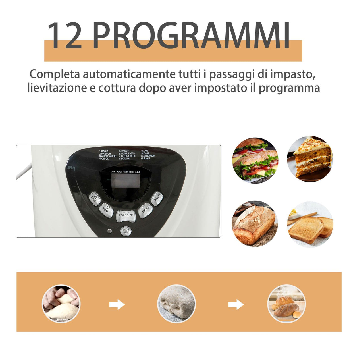 easycomfort easycomfort macchina per il pane 12 programmi 600w timer 13 ore antiaderente ean 8054144135069