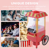 easycomfort easycomfort macchina per pop corn 1200w stile retro con vaschetta in alluminio 22x19x39cm rosso