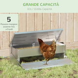 easycomfort easycomfort mangiatoia per galline 8 5 litri 5 polli con coperchio e pedale 56x37x18 5cm argento