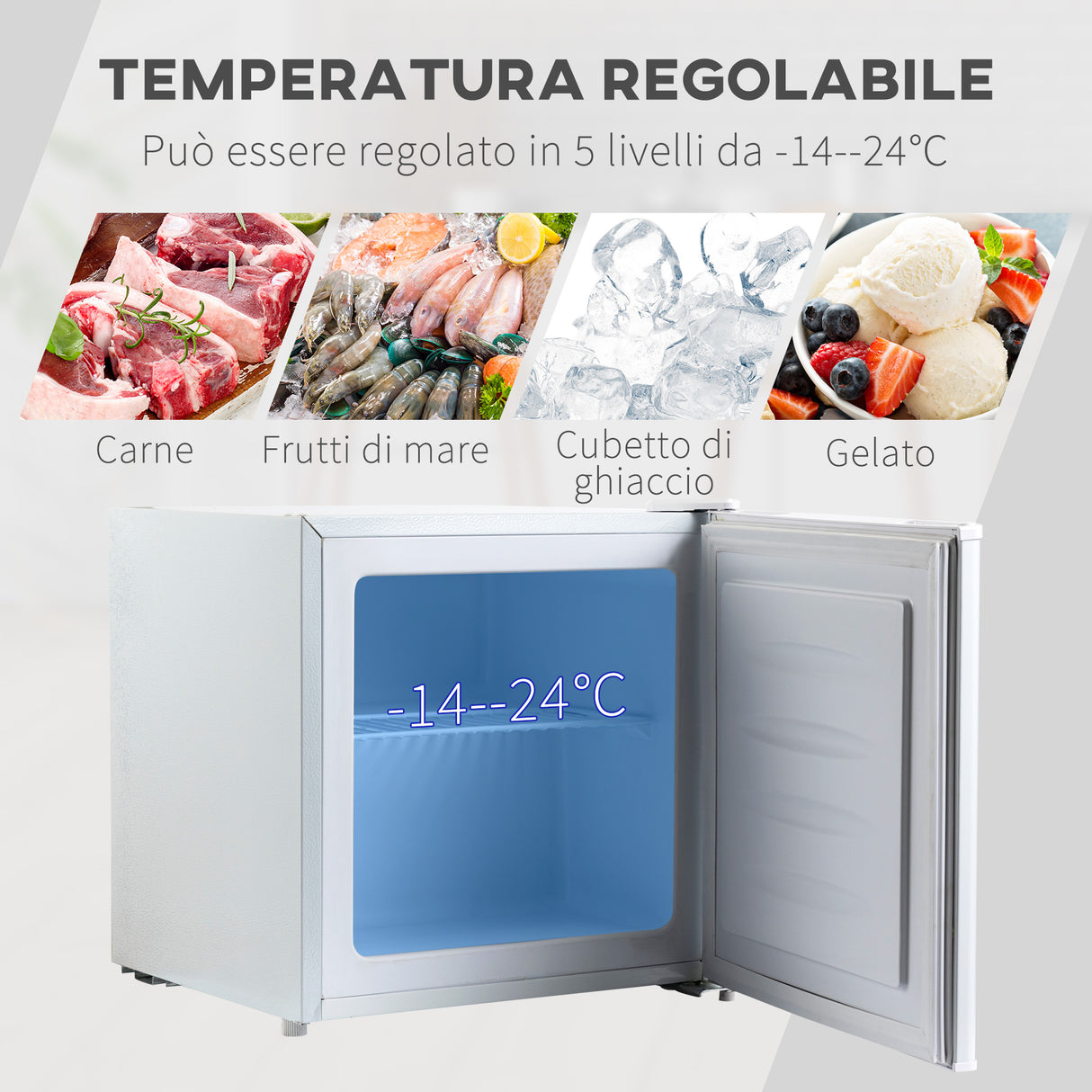 easycomfort easycomfort mini congelatore 35l con ripiano removibile e porta reversibile 47x44 2x48 8cm bianco