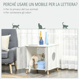 easycomfort easycomfort mobile lettiera per gatti fino 5 5kg con 2 ante e foro dingresso laterale 60x55x62 5cm biancogrigio