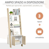 easycomfort easycomfort mobile libreria a scala con 3 mensole e armadietto scaffale moderno stile nordico in legno 60x40x171cm rovere e bianco