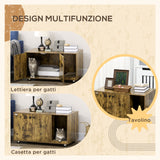 easycomfort easycomfort mobile porta lettiera per gatti in stile industriale con tiragraffi 91x52x49 5cm marrone