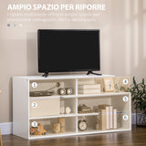 easycomfort easycomfort mobile porta tv da 32 55 con ripiani aperti in mdf 120x40x60cm bianco