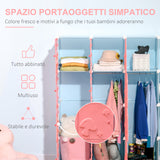 easycomfort easycomfort mobile scarpiera modulare salvaspazio a fungo 16 cubi in acciaio e pp 145x47x145 cm rosa e blu