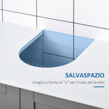 easycomfort easycomfort mobile sotto lavabo bagno salvaspazio con 2 ante e ripiano regolabile 60x30x60cm