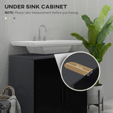 easycomfort easycomfort mobile sottolavabo bagno in legno con armadietto 2 ante 60x30x60cm nero