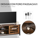 easycomfort easycomfort mobile tv moderno in stile industriale per tv fino 50 4 vani e anta scorrevole 120x42x52cm marrone e nero ean 8055776915425