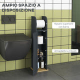 easycomfort easycomfort mobiletto bagno con barra e armadietto a 3 livelli regolabili in mdf e truciolato grigio