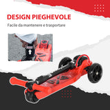 easycomfort easycomfort monopattino 3 ruote per bambini 3 8 anni con ruote luminose e 4 altezze regolabili 54 7x32 5x59 69 cm rosso