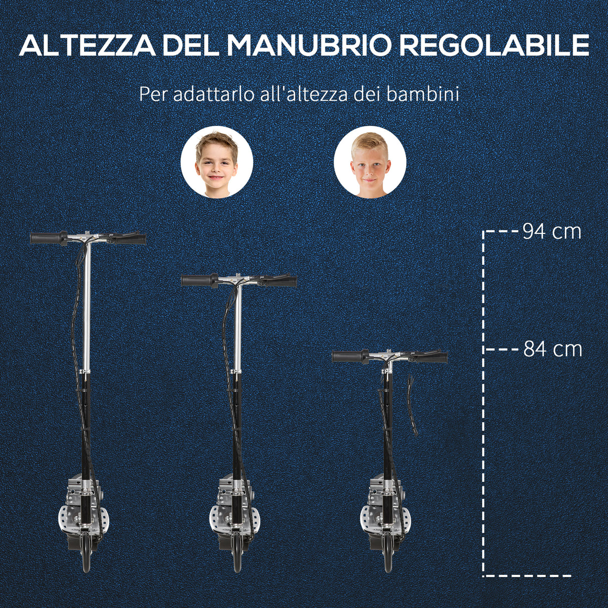 easycomfort easycomfort monopattino elettrico pieghevole per bambini 7 12 anni con freno e cavalletto 75x37x98 cm nero