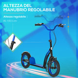 easycomfort easycomfort monopattino per bambini 5 anni altezza regolabile e doppio freno 118x55 5x85 100 5cm blu