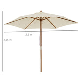 easycomfort easycomfort ombrellone da giardino e terrazza in legno poliestere 2 5x2 3m beige ean 8055776912929