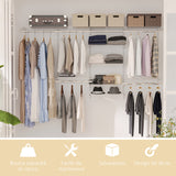 easycomfort easycomfort organizer in acciaio montato a muro con 9 ripiani regolabili e 5 aste per appendere 249 4x38 8x162 cm bianco