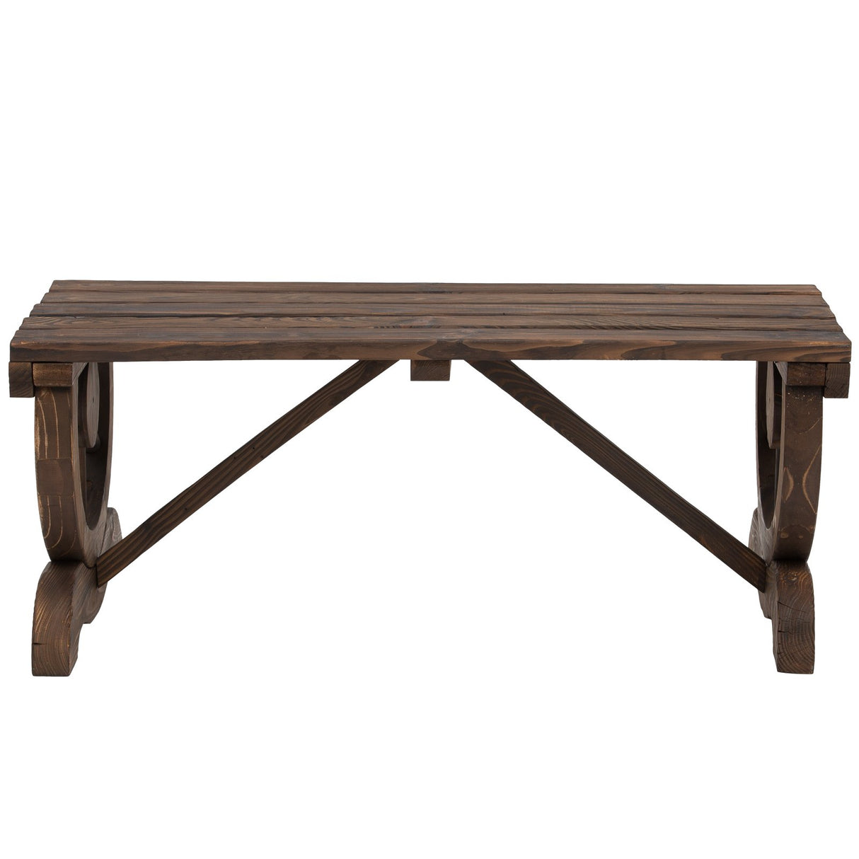 easycomfort easycomfort panca 2 posti esterno in legno di abete effetto bruciato 105x50x53cm ean 8054144130354