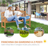 easycomfort easycomfort panchina da giardino 3 posti in legno di abete con seduta a doghe 140x50x85cm