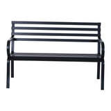 easycomfort easycomfort panchina da giardino in metallo nero 127 x 62 x 82cm