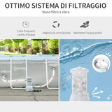 easycomfort easycomfort piscina fuori terra in acciaio e pvc rinforzato con filtro 580x310x122cm grigio chiaro