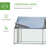 easycomfort easycomfort pollaio per galline in metallo zincato con copertura resistente acqua e raggi uv 300x800x195cm