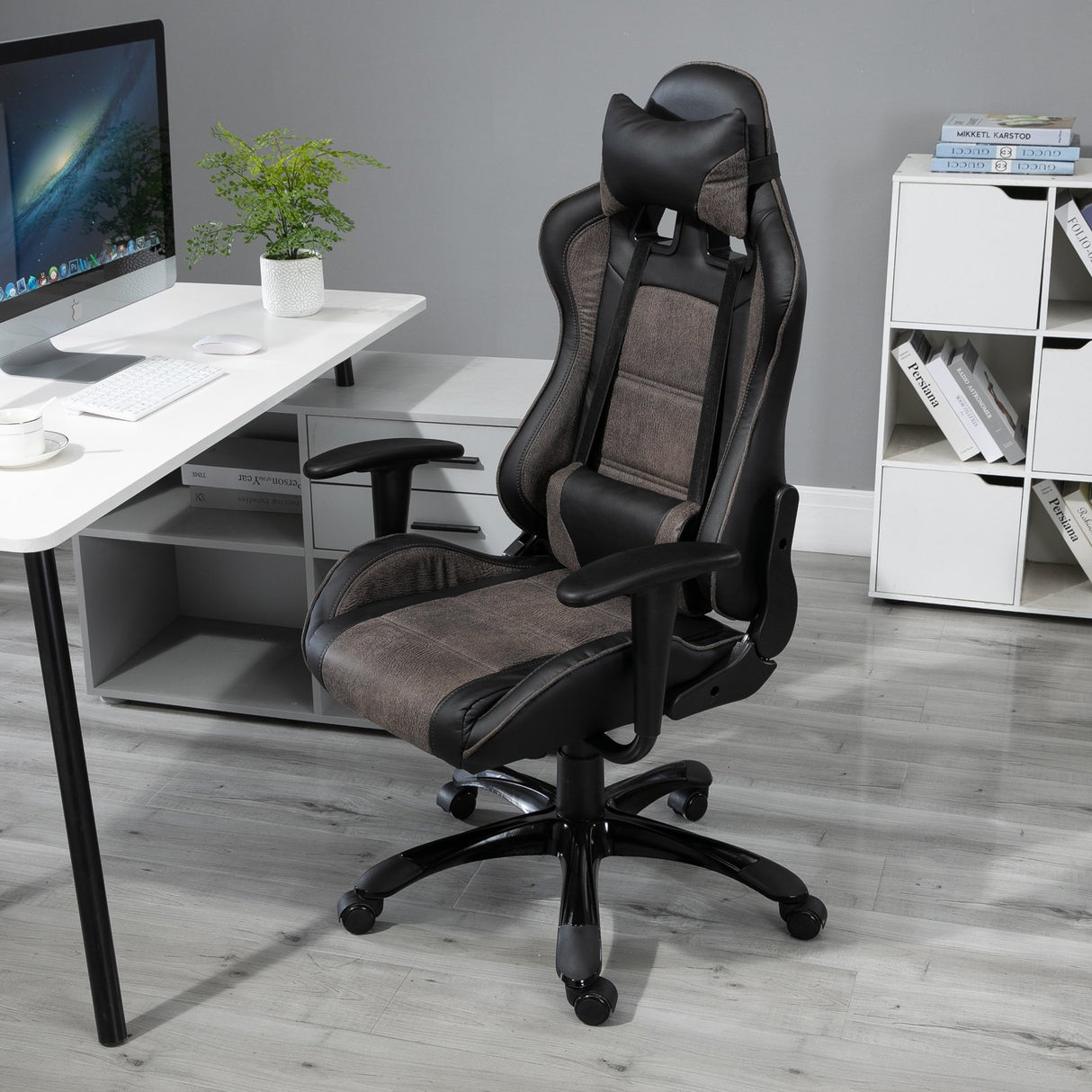 easycomfort easycomfort poltrona da gaming e ufficio con schienale alto ergonomico marrone e nero ean 8054144135403