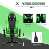 easycomfort easycomfort poltrona da ufficio gaming girevole reclinabile nero e verde ecopelle ean 8055776913452