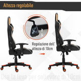 easycomfort easycomfort poltrona gaming con altezza e schienale regolabile sedia da ufficio nera e arancione ean 8054144134437