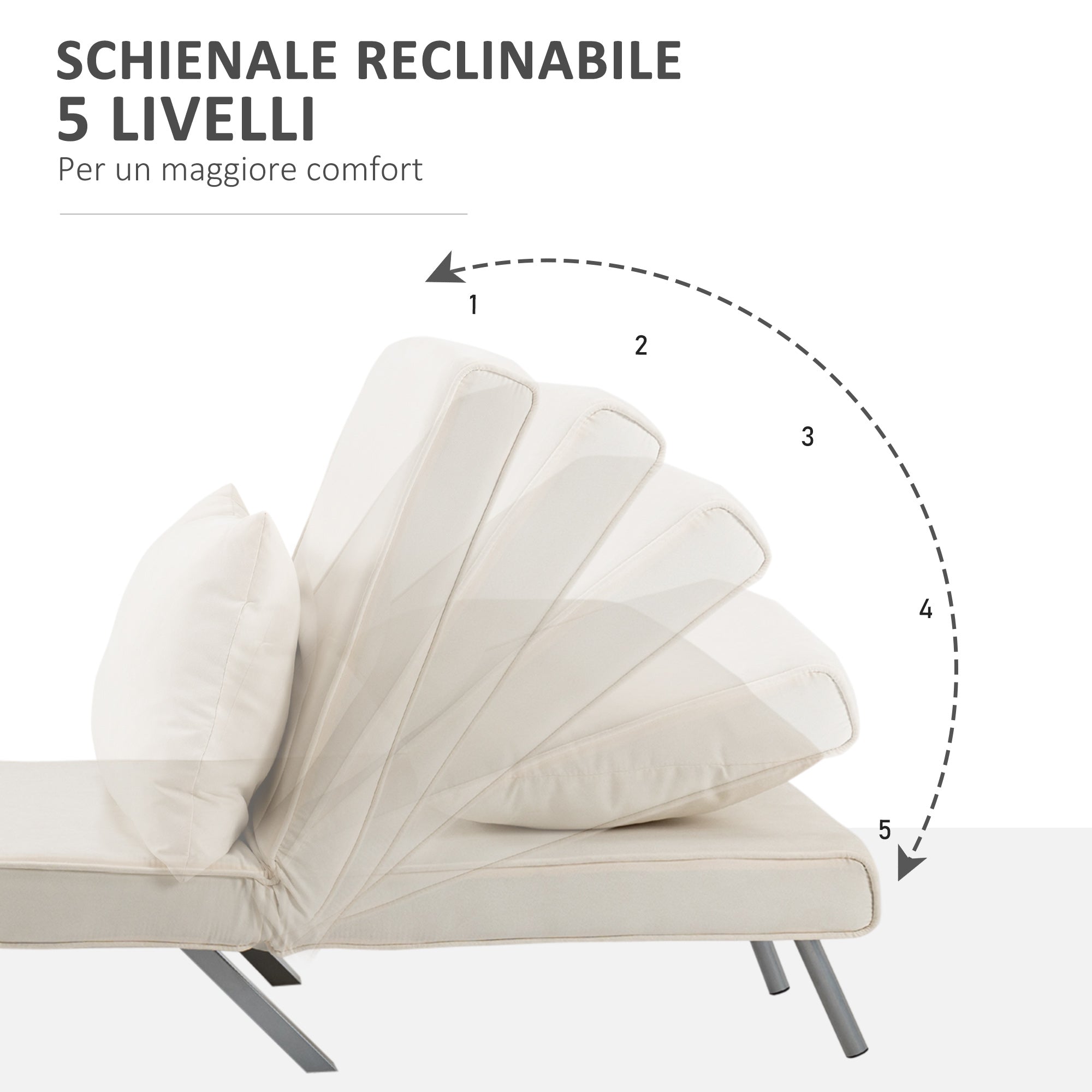 EASYCOMFORT Poltrona Letto Moderna 2 in 1 con Schienale