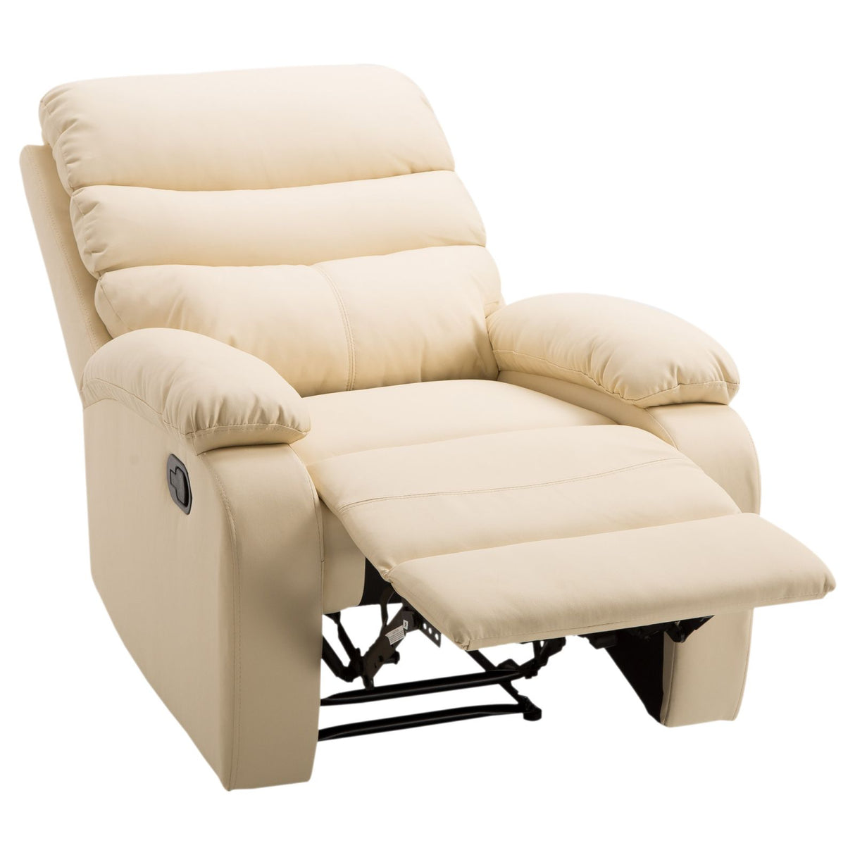 easycomfort easycomfort poltrona relax con schienale reclinabile e poggiapiedi rialzabile in ecopelle beige 82 97 100cm ean 8054144135373
