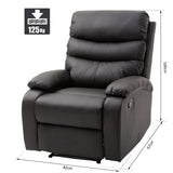 easycomfort easycomfort poltrona relax con schienale reclinabile e poggiapiedi rialzabile in ecopelle nero 82 97 100cm ean 8054144136486