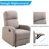 easycomfort easycomfort poltrona relax reclinabile manuale con poggiapiedi portata 125kg tessuto grigio 66 83 107cm ean 8054144137551