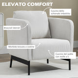 easycomfort easycomfort poltroncina in velluto a coste con gambe in acciaio e cuscino posteriore 73x74x82cm grigio