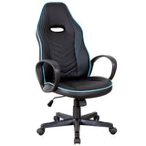 easycomfort easycomfort poltrone da ufficio con rivestimento in pelle pu premium design ergonomico nera e blu ean 8054144130804