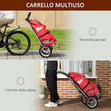 easycomfort easycomfort rimorchio bici 2 in 1 pieghevole e portatile con borsa da trasporto in tessuto oxford 53x43x110 cm