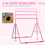 easycomfort easycomfort sbarra per trazioni per bambini 3 8 anni 4 altezze regolabili e struttura in acciaio 148x105x88 128 cm rosa