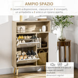 easycomfort easycomfort scarpiera salvaspazio per 8 paia di scarpe con 2 ante e armadietto in legno 80x25 5x112 5cm bianco