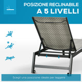 easycomfort easycomfort sdraio da giardino in rattan e alluminio regolabile in 5 posizioni con ruote 162x60x90 cm