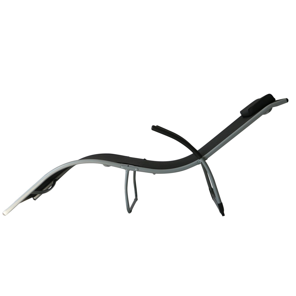 easycomfort easycomfort sdraio in alluminio e texilene con braccioli e poggiatesta nero ean 8054111847568