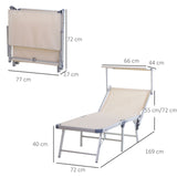 easycomfort easycomfort sdraio pieghevole da giardino con tetto lettino prendisole in alluminio beige ean 8054111849531
