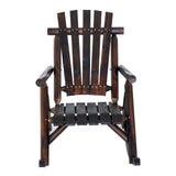 easycomfort easycomfort sedia a dondolo da giardino adirondack stile country in legno di abete carbonizzato