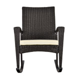 easycomfort easycomfort sedia a dondolo da giardino in rattan pe con cuscino e braccioli per arredamento da esterno 66x88x98cm marrone ean 8055776912790