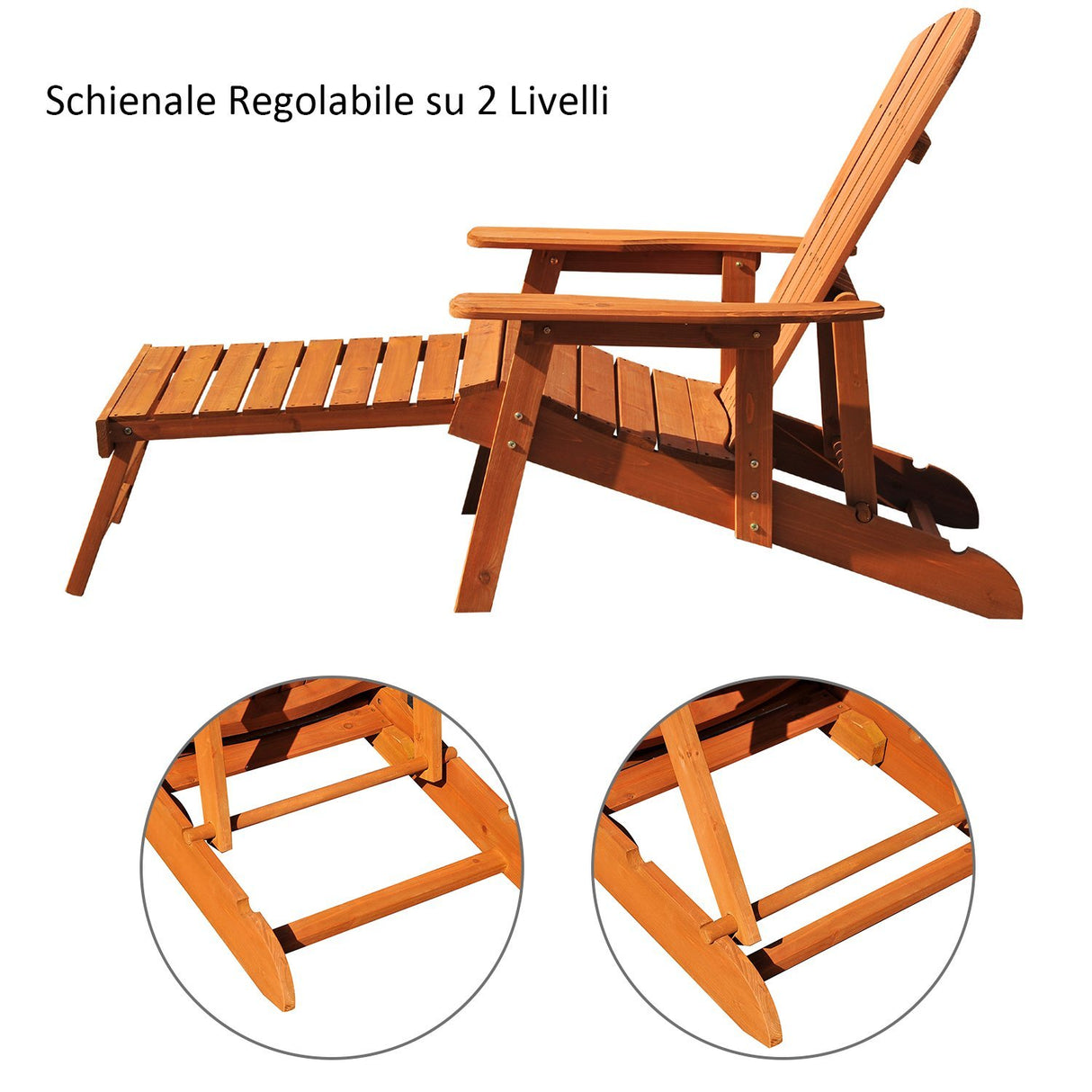 easycomfort easycomfort sedia a sdraio in legno adirondack con poggiapiedi ean 8055776912806