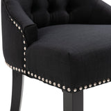 easycomfort easycomfort sedia da pranzo elegante imbottita rivestimento in lino con bottoni trapuntati nero ean 8054144139913