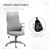 easycomfort easycomfort sedia da ufficio elegante con seduta effetto lino altezza regolabile e ruote 61x64 5x104 112 cm grigia