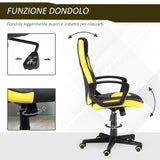 easycomfort easycomfort sedia gaming ergonomica poltrona da ufficio girevole con rotelle in similpelle nera e gialla altezza regolabile