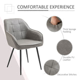 easycomfort easycomfort sedia per sala da pranzo in stile industriale in similpelle grigia e metallo nero