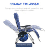 easycomfort easycomfort sedia sdraio pieghevole da giardino con schienale reclinabile blu ean 8054144134390