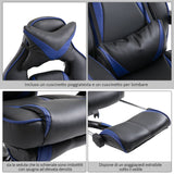 easycomfort easycomfort sedie da ufficio sedia da gaming sedia da scrivania ergonomiche con rotelle in ecopelle blu e nero ean 8055776915760